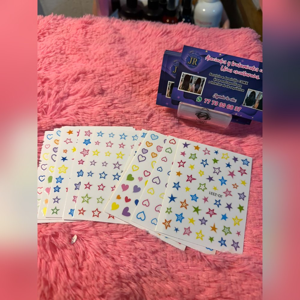 Stickers para uñas (estrellas y corazones)